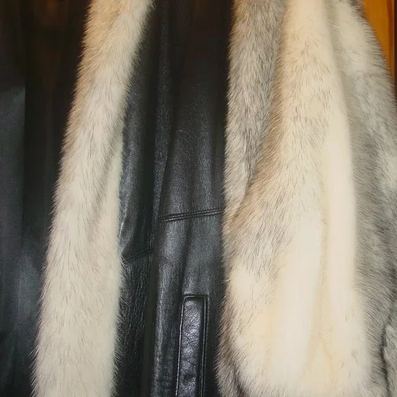 Talk of the Walk Long Leather & Mink Coat
